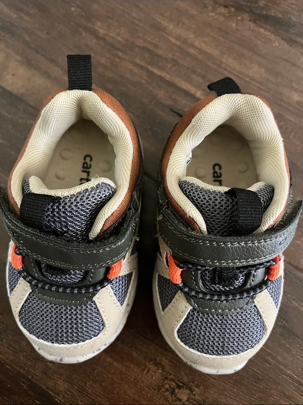 Carter's Gray, Beige & Orange Baby Walker Sneakers